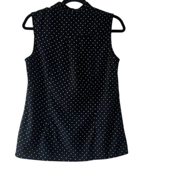 Notations Black & White Polka Dot Sleeveless Button-Down Blouse S - Picture 7 of 8